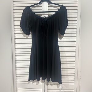 Elegant Foxblood Black Off-Shoulder Dress